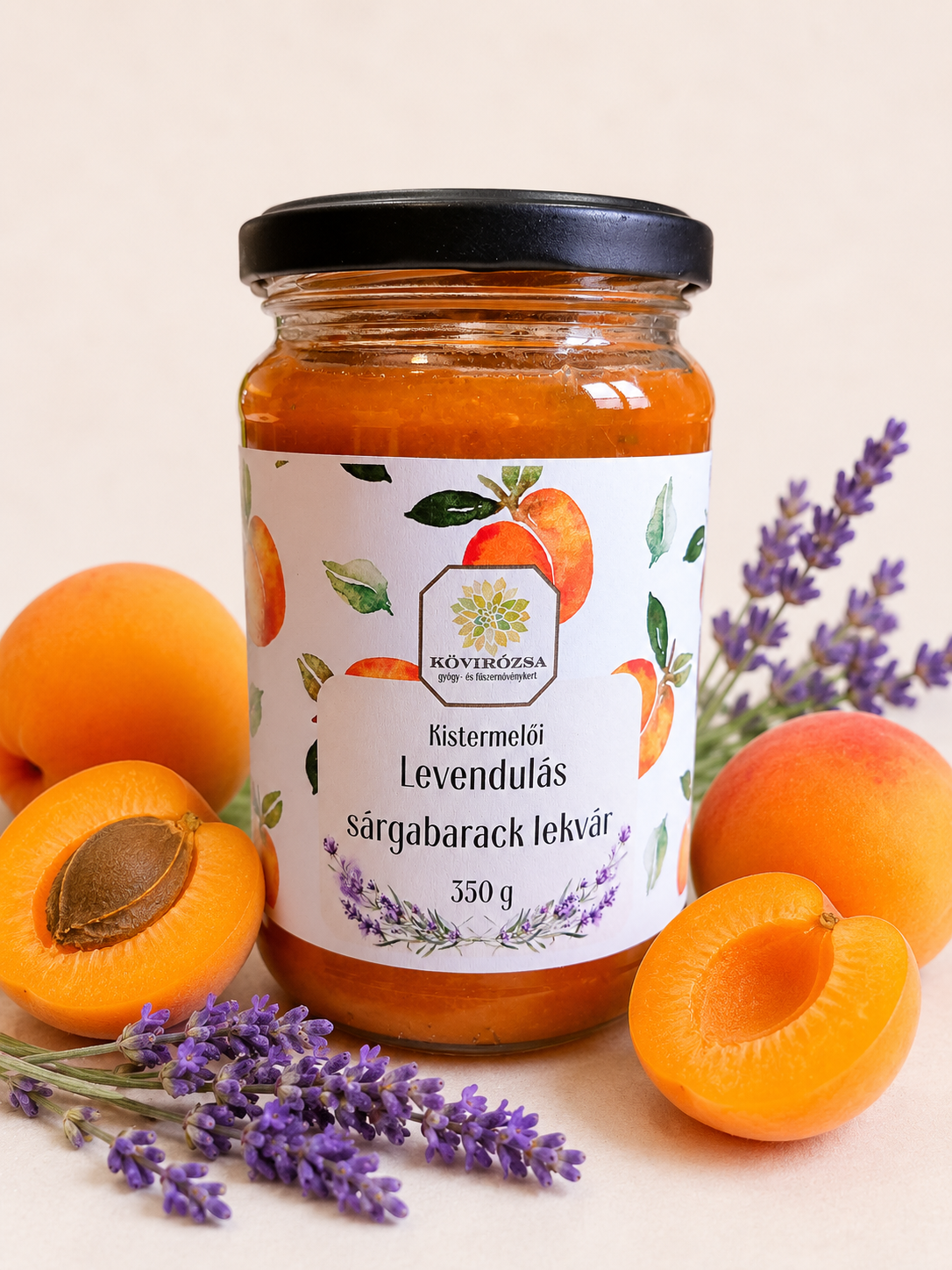 Sárgabarack lekvár levendulával 350g