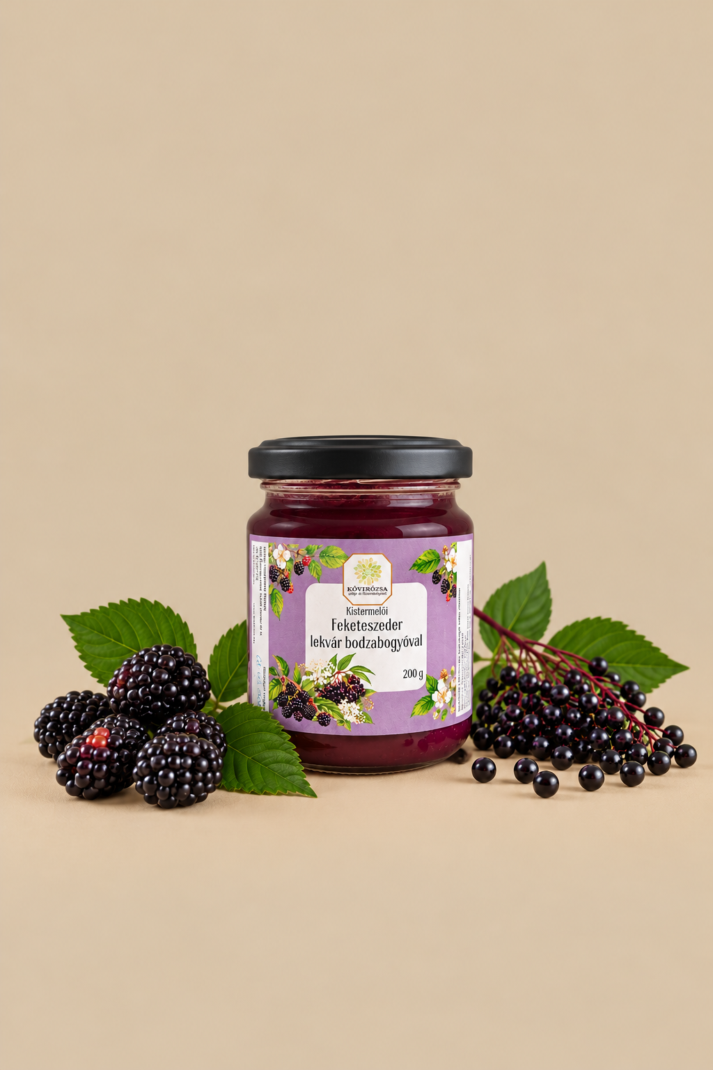 Fekete szeder lekvár bodzabogyóval, 200g